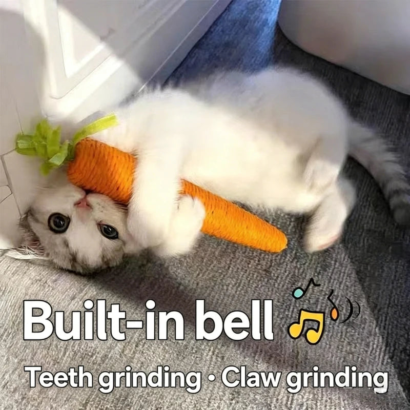 Interactive Cat toy sound carrot hug cat stick self-fun cat teething stick anti-bite cats scratching board pet supplies