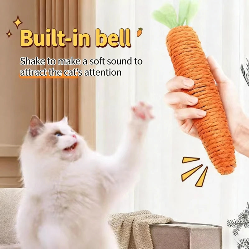 Interactive Cat toy sound carrot hug cat stick self-fun cat teething stick anti-bite cats scratching board pet supplies