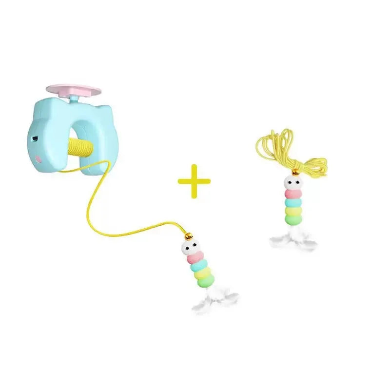 New Type Of Electric Cat Toy with 2 Ropes Smart Hanging Door Auto Swing Feather Toy A Self-entertainment And Cat-teasing Wonder