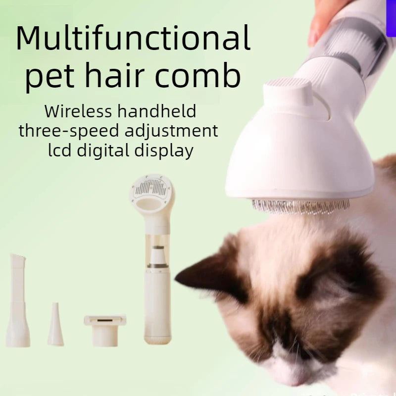 All in One Wireless Pet Hair Combs Vacuum Cleaner Car Multipurpose Dog Hair Combs Handheld Cat Brush Hairs Vacuum Grooming Kit