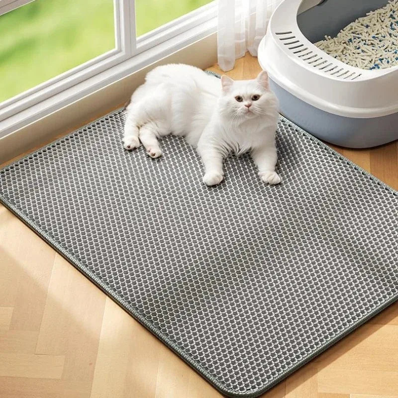 Double layer cat litter mat ，Wear-resistant, Waterproof, Non-Slip sand cat pads，Pet litter box，Washable cat beds，Pet accessories