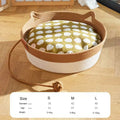 OUZEY All-season Woven Rattan Cat Bed Summer Cooling Kitten Basket With Interactive Toys Cat Scratching Baskets Pet Supplies