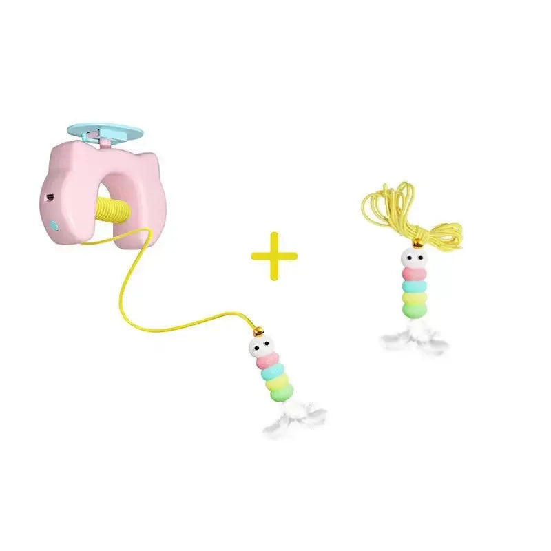 New Type Of Electric Cat Toy with 2 Ropes Smart Hanging Door Auto Swing Feather Toy A Self-entertainment And Cat-teasing Wonder