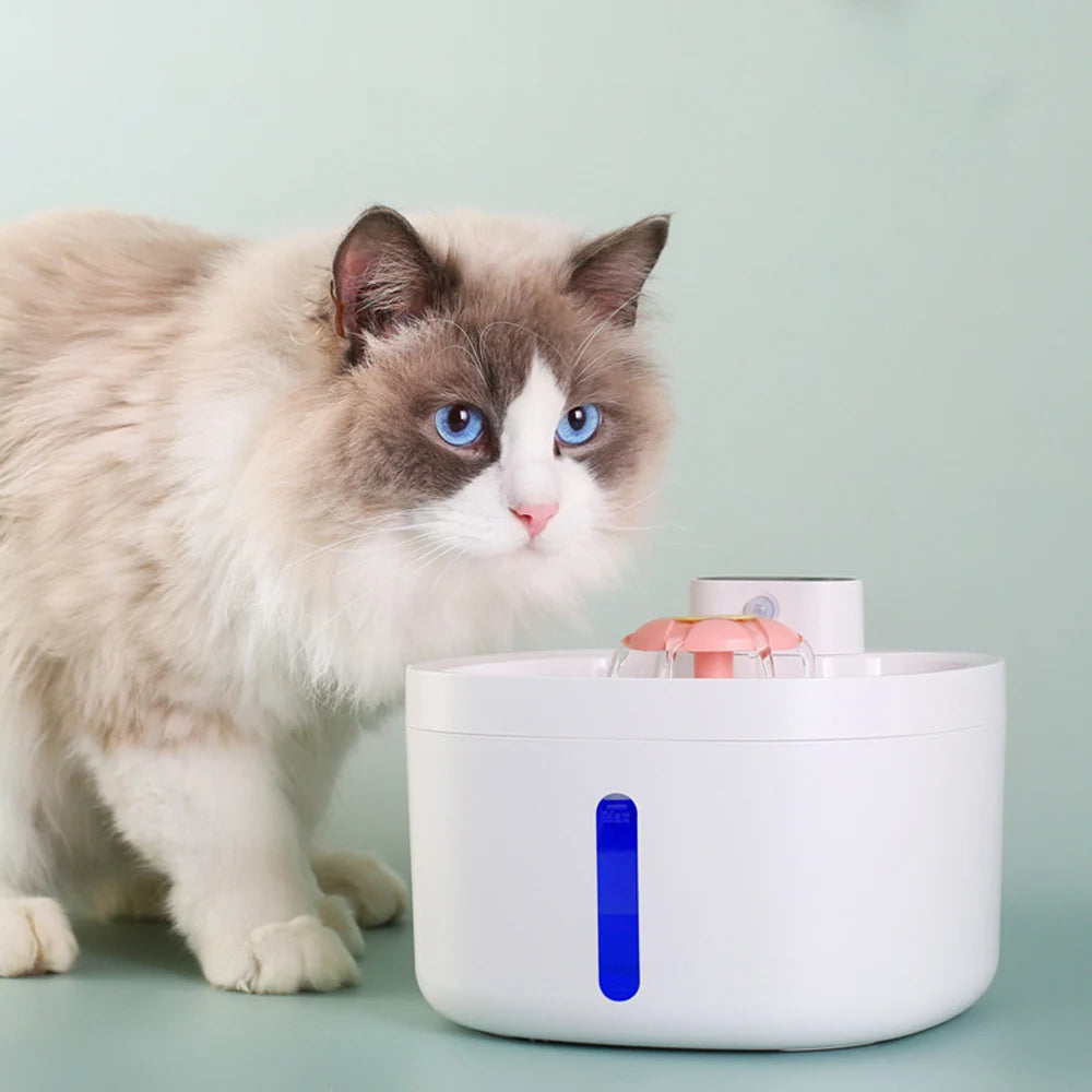 2.6L Large Capacity Automatic Cat Fountain Wireless Smart Pet Water Feeder Dog Water Dispenser with Sensor Cat Drinking Bowl