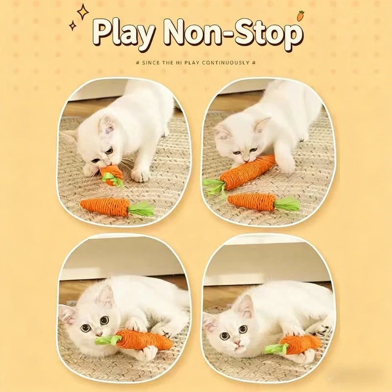 Interactive Cat toy sound carrot hug cat stick self-fun cat teething stick anti-bite cats scratching board pet supplies
