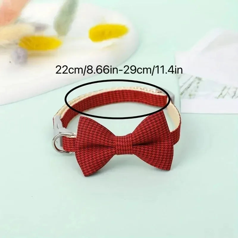 Cute Cat Collar with Bow Tie Adjustable Design Pet Dogs Cats Puppy Necklace Pet Supplies