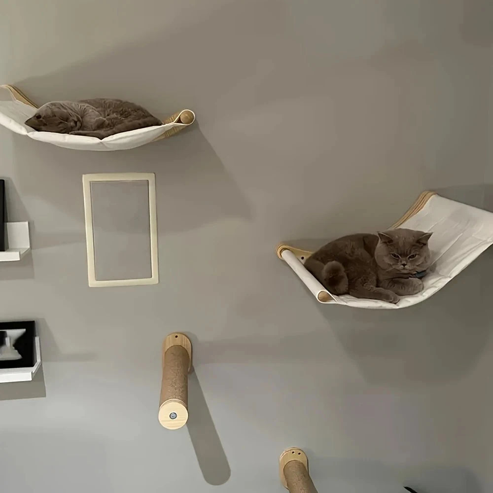 Cat Hammock Wall Mounted Cat Shelf Cat Wall Shelves and Perches Modern Cat Bed & Furniture for Large Cats or Kitty