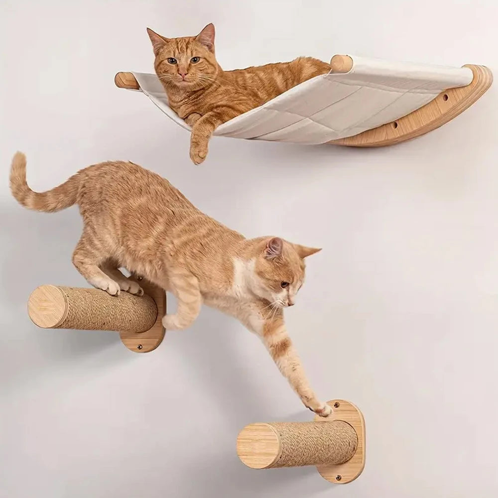 Cat Hammock Wall Mounted Cat Shelf Cat Wall Shelves and Perches Modern Cat Bed & Furniture for Large Cats or Kitty