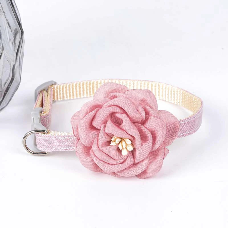 Cat Collar Adjustable Bow Tie Cat Flower Collar Safety Button Tie Necklace Puppy and Cat Gift Pet Accessories Puppy Collar