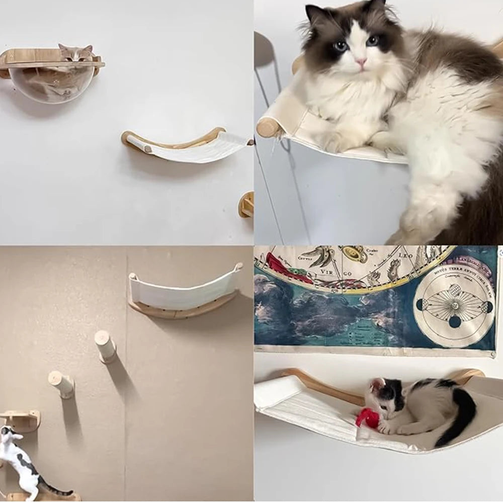 Cat Hammock Wall Mounted Cat Shelf Cat Wall Shelves and Perches Modern Cat Bed & Furniture for Large Cats or Kitty