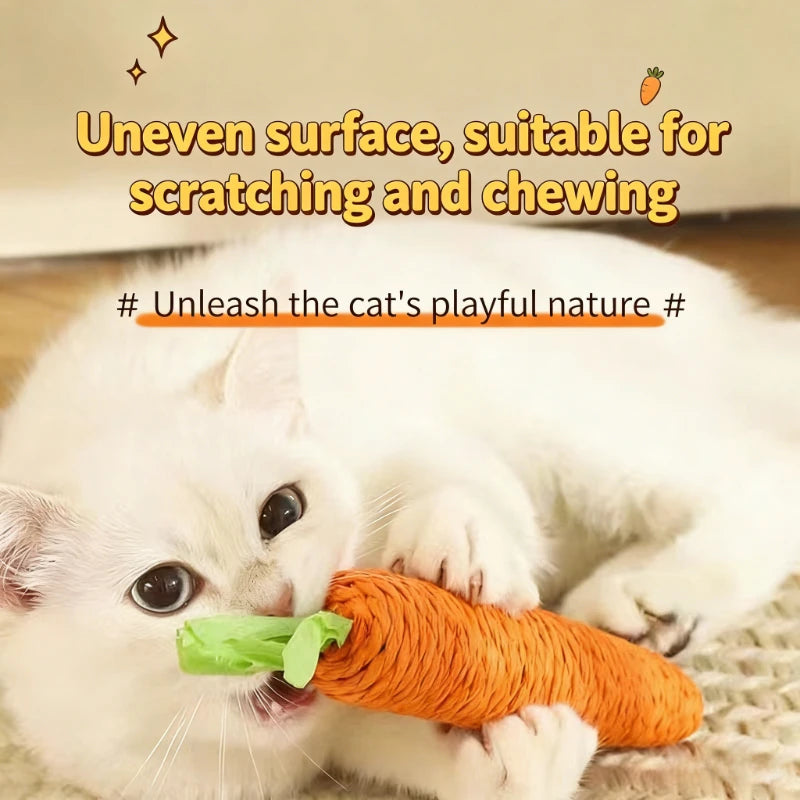 Interactive Cat toy sound carrot hug cat stick self-fun cat teething stick anti-bite cats scratching board pet supplies