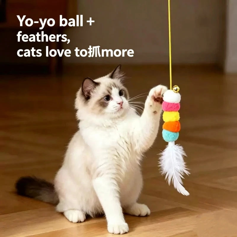 New Type Of Electric Cat Toy with 2 Ropes Smart Hanging Door Auto Swing Feather Toy A Self-entertainment And Cat-teasing Wonder